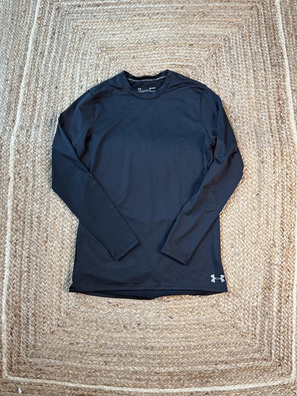 Under Armour ColdGear Black Fitted Mock Collar Compression Shirt Medium